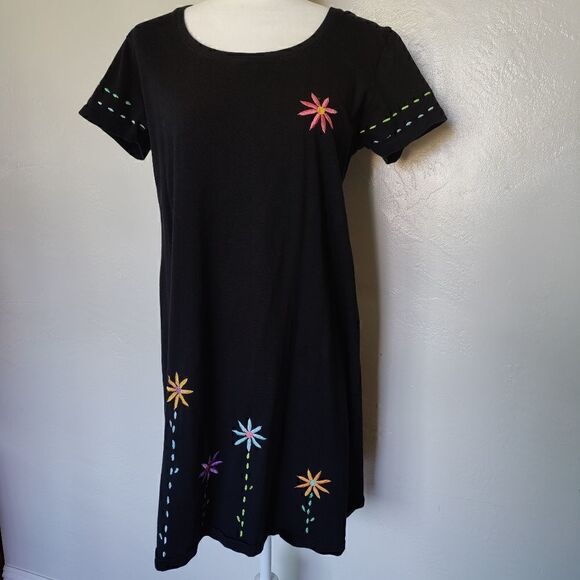 Michael Simon Vintage Flower Embroidered Dress - Picture 3 of 6